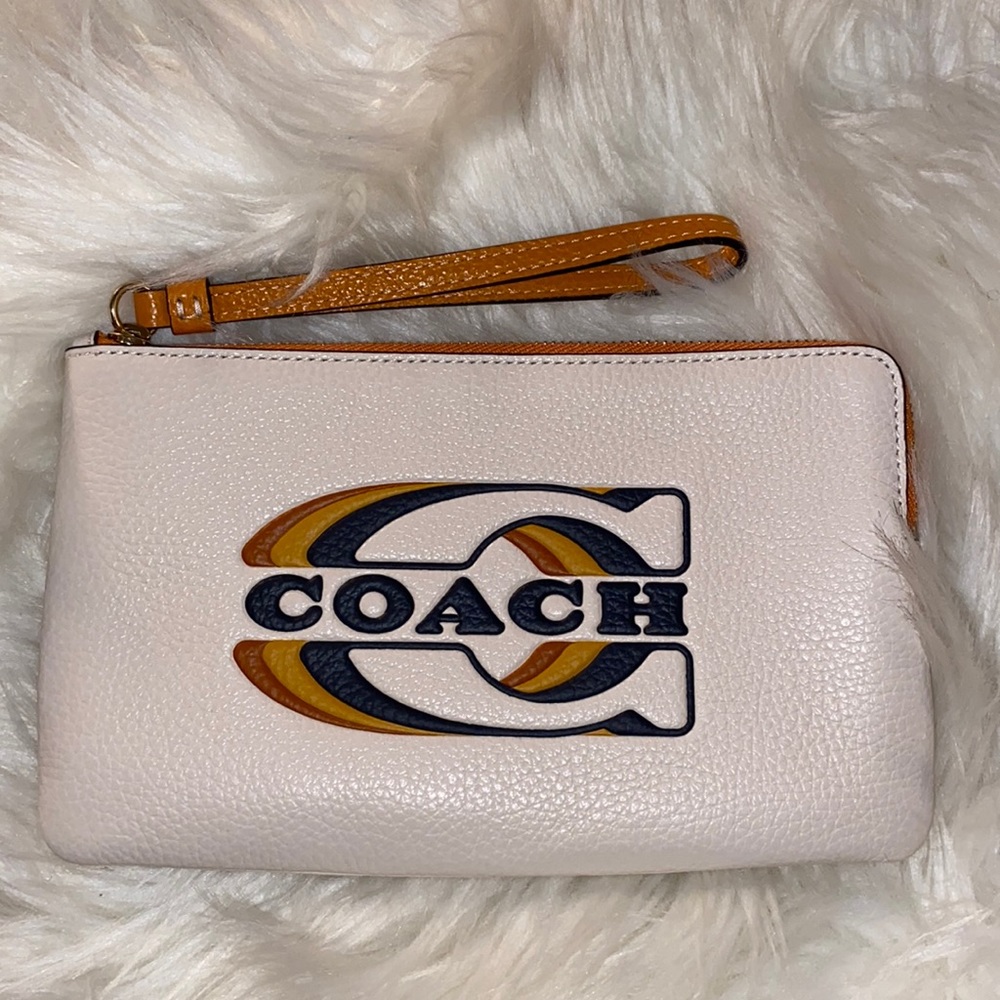 Coach Cream Wristlet Bag